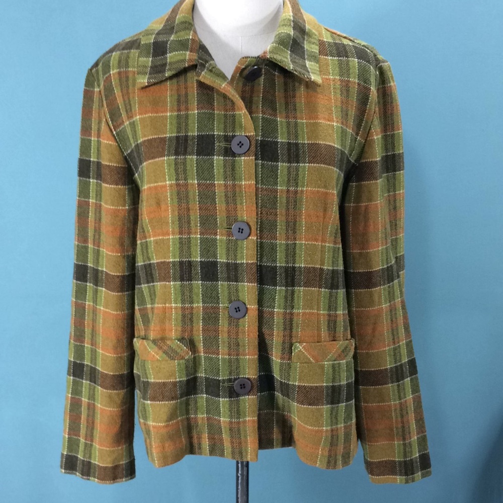 VTG NY & Co Plaid Blazer Jacket Size Large